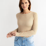 MESH-LONGSLEEVE "ORANGE STRIPES"