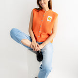 ORANGENE STRICKWESTE "SMILEY"