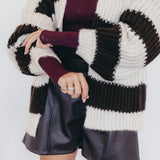 STRICKJACKE MIT BLOCKSTREIFEN "MAVI"