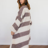 LONG CARDIGAN MIT BLOCKSTREIFEN