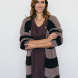 LONG CARDIGAN MIT BLOCKSTREIFEN