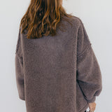 OVERSIZE TEDDYJACKE IN TAUPE "DRESS FOR YOURSELF"