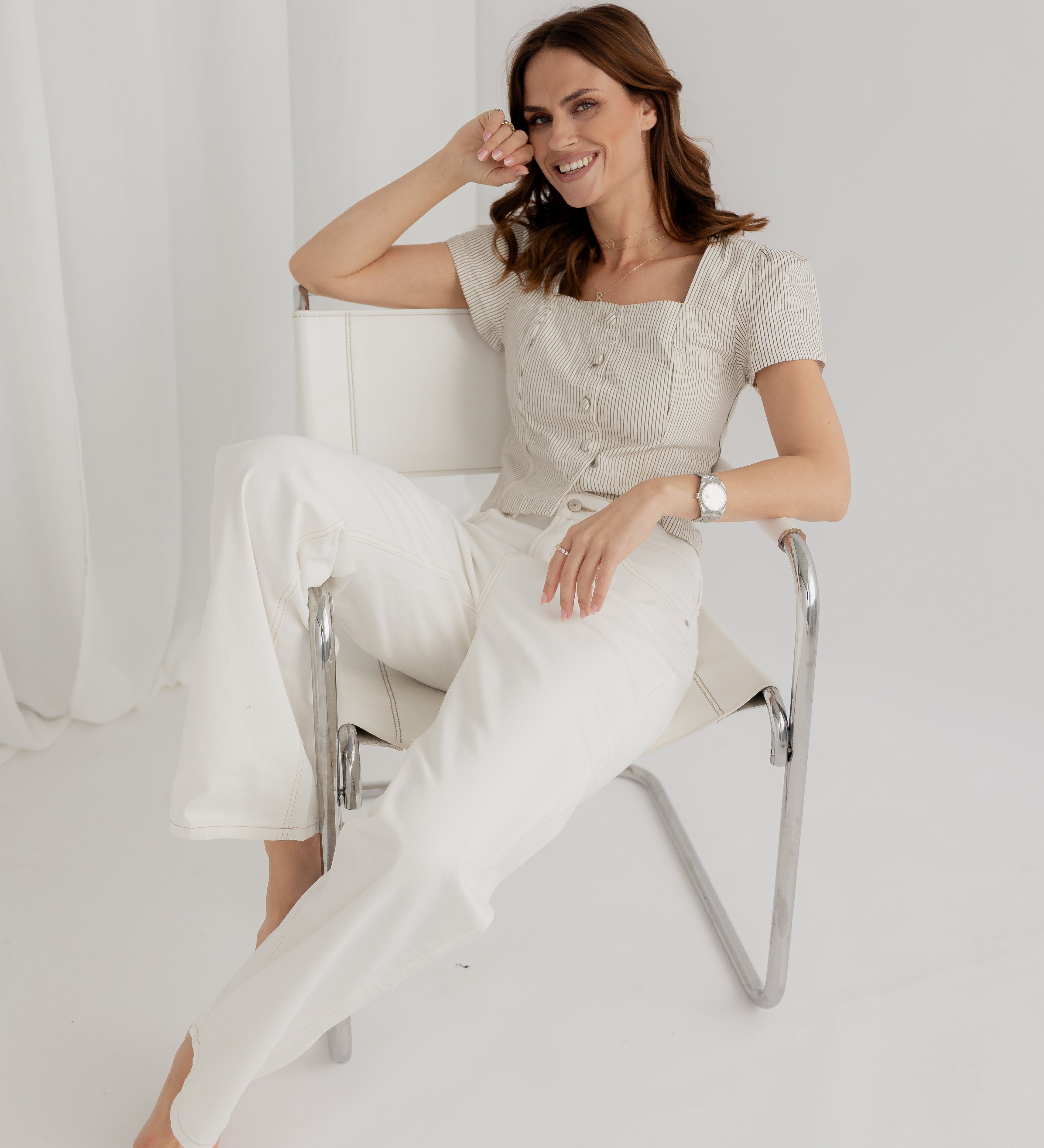 STRAIGHT WIDE JEANS OFFWHITE