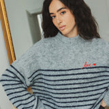 GRAUER PULLOVER "LOVE"