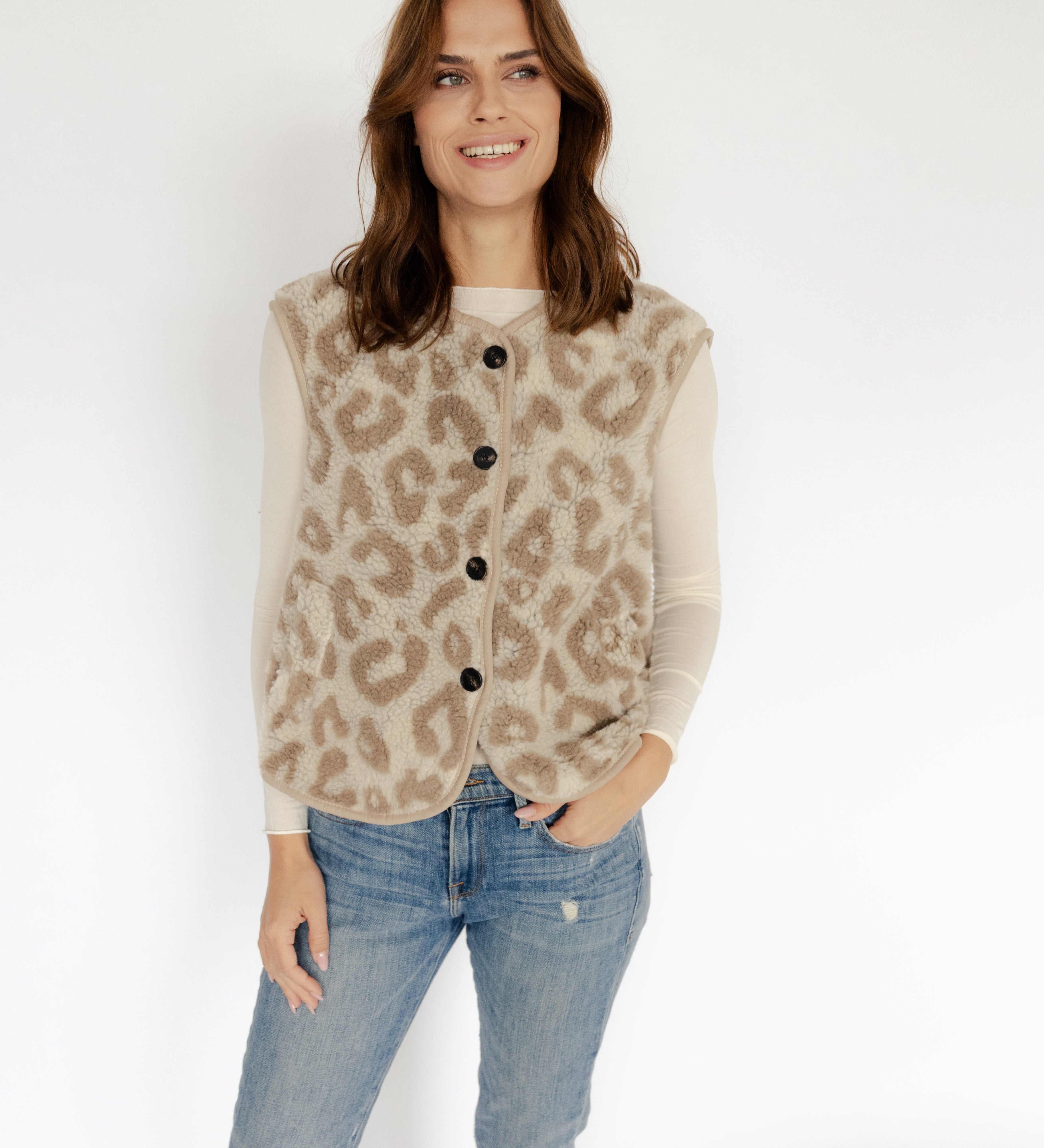 LEO TEDDYWESTE IN CREME/BEIGE